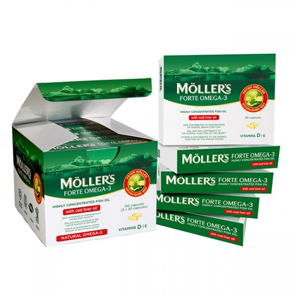 Moller’s Forte Μουρουνέλαιο Μίγμα Ιχθυελαίου & Μουρουνέλαιου Πλούσιο σε Ω3 Λιπαρά Οξέα 150caps Moller’s Forte Μουρουνέλαιο Μίγμα Ιχθυελαίου & Μουρουνέλαιου Πλούσιο σε Ω3 Λιπαρά Οξέα 150caps